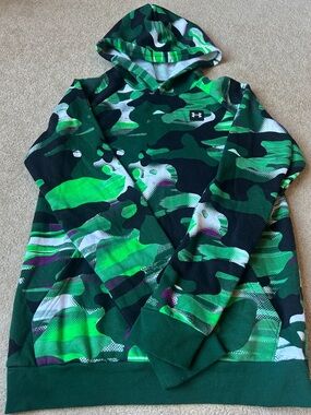 Under Armour Kids Green Camo Pullover Hoodie